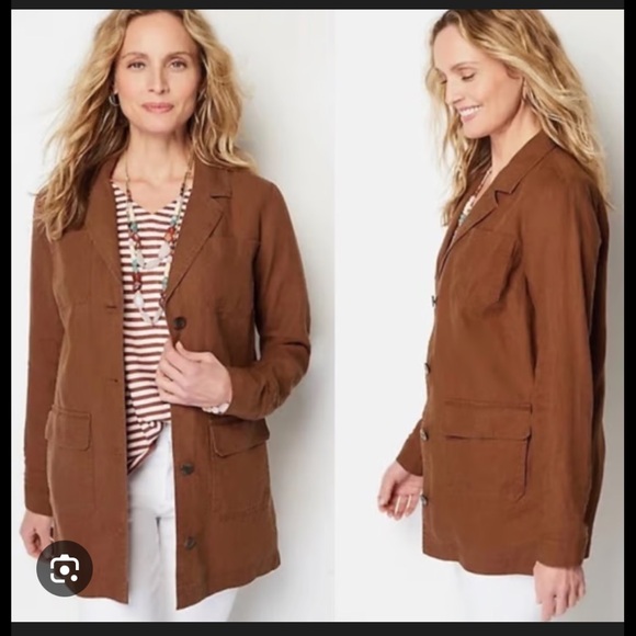 J. Jill Jackets & Blazers - J. Jill love linen 100% linen auburn blazer shacket size XL